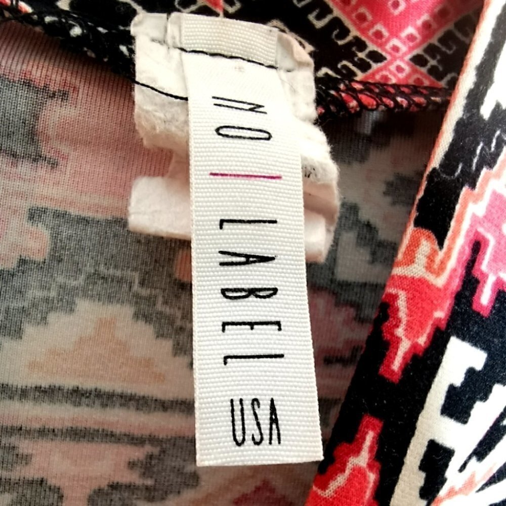 No Label Women's Small USA Pink White Boho Aztec Colorful Stretchy Style# JT1198 - Picture 5 of 8